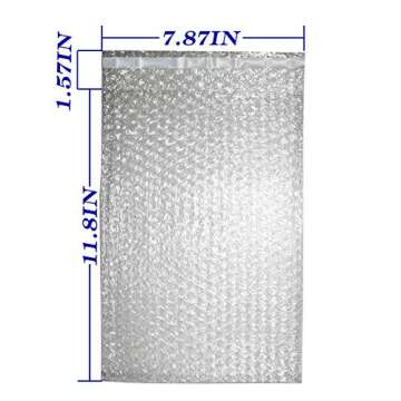 50Pack 8x12 INCH Bubble Out Bags Self-Seal Bubble Pouches for Moving, Shipping, and Storage, Wrap Cu...