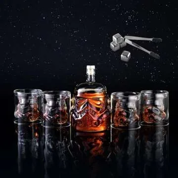 Whiskey Decanter Set with Star Wars Theme and Glasses