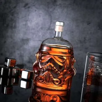 Whiskey Decanter Set with Star Wars Theme and Glasses