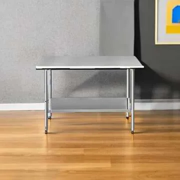 ROCKPOINT Stainless Steel Table for Prep & Work 24x48 Inches, NSF Metal Commercial Kitchen Heavy Dut...