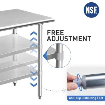 ROCKPOINT Heavy Duty Stainless Steel Table 24x48