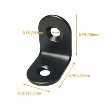 Alamic Corner Brace Right Angle Bracket Set - 12 Sturdy Stainless Steel Braces