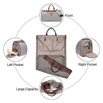 Modoker Carry on Garment Bags for Travel, Convertible Garment Duffel Bag with Shoulder Strap for Men Women- 2 in 1 Hanging Suitcase Suit Travel Bags