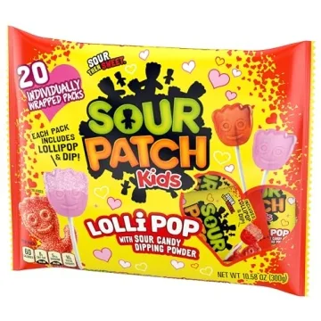SOUR PATCH KIDS Lollipops for Valentine's Day - 20 Count