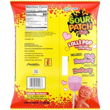 SOUR PATCH KIDS Lollipops for Valentine's Day - 20 Count