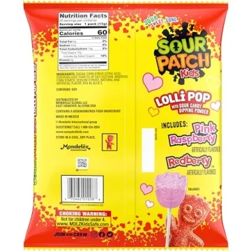 SOUR PATCH KIDS Lollipops for Valentine's Day - 20 Count