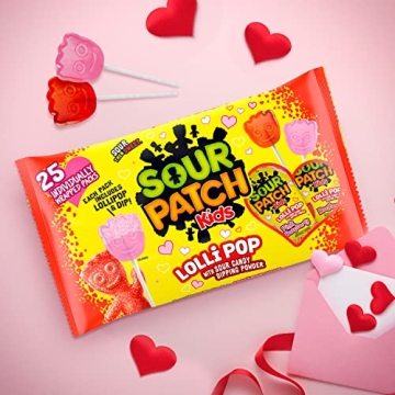 SOUR PATCH KIDS Lollipops for Valentine's Day - 20 Count
