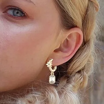 9 Pairs Gold Chunky Hoop Earrings Set Stylish Gift for Women