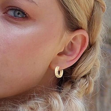 9 Pairs Gold Chunky Hoop Earrings Set Stylish Gift for Women