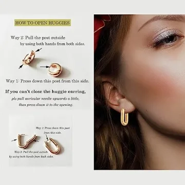9 Pairs Gold Chunky Hoop Earrings Set Stylish Gift for Women