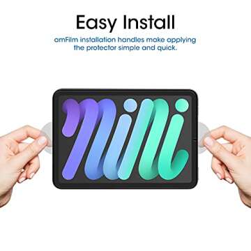 amFilm Screen Protector for iPad mini 7 (2024, 7th Gen) /iPad Mini 6 (2021, 6th Gen), 8.3-Inch Apple Pencil 2nd Compatible 9H Tempered Glass Film, 2 Pack