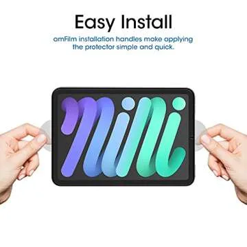 amFilm Screen Protector for iPad mini 7 (2024, 7th Gen) /iPad Mini 6 (2021, 6th Gen), 8.3-Inch Apple Pencil 2nd Compatible 9H Tempered Glass Film, 2 Pack