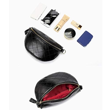 Dboar Vegan Leather Fanny Pack Crossbody Bag Gold Chain