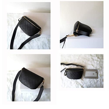 Dboar Vegan Leather Fanny Pack Crossbody Bag Gold Chain