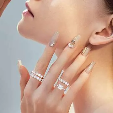 MOOSEA Moissanite Anniversary Rings for Women, D Color VVS1 Clarity Conflict-Free Lab Created Moissanite Rings 14K Yellow Gold Vermeil 5 Stone Moissanite Wedding Rings for Bridal Women Wife Girlfriend