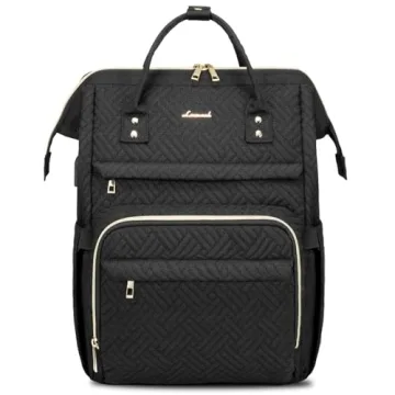 LOVEVOOK Laptop Backpack for Women,15.6 Inch Professional Womens Travel Backpack Purse Computer Laptop Bag Nurse Teacher Backpack,Waterproof Work Bags Carry on Back Pack with USB Port,Black Plait