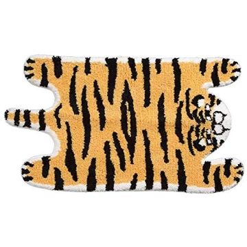Cute Soft Tiger Shaped Bath Mat - Non-Slip Water-Absorbent Area Rug for Kids and Adults