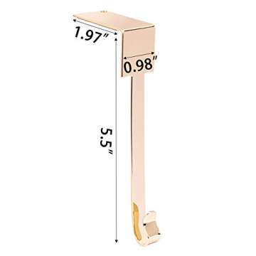 Rorain Set of 4 Christmas Stocking Holder for Mantel, Non Slip Safety Fireplace Hanger Grip, Xmas Stockings Hanging Hooks Without Damage Mantel Clip Hooks for Stockings Gold