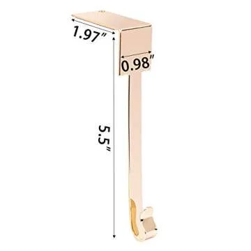 Rorain Set of 4 Christmas Stocking Holder for Mantel, Non Slip Safety Fireplace Hanger Grip, Xmas Stockings Hanging Hooks Without Damage Mantel Clip Hooks for Stockings Gold