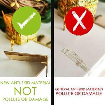 Rorain Set of 4 Christmas Stocking Holder for Mantel, Non Slip Safety Fireplace Hanger Grip, Xmas Stockings Hanging Hooks Without Damage Mantel Clip Hooks for Stockings Gold