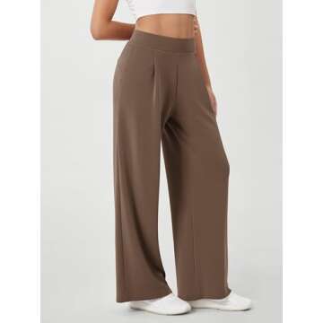 ODODOS Modal Soft Wide Leg Pants for Women High Waist Casual Relaxed Pants with Pockets, 31" Inseam,...