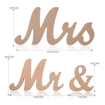 Stylish Mr and Mrs Wooden Wedding Table Signs for Decor