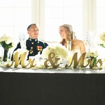 Stylish Mr and Mrs Wooden Wedding Table Signs for Decor