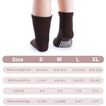JAKIDAR 12 Pack Baby Non Slip Ankle Socks for Infants