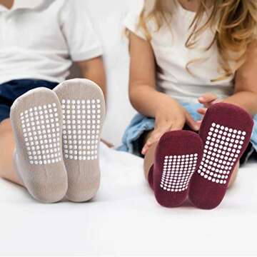 JAKIDAR 12 Pack Baby Non Slip Ankle Socks for Infants