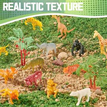 60 Piece Mini Zoo Animal Toy With Gift Box, Realistic Small Plastic Animal Figure Sensory Bins, Jungle Animal Party Favors, Cupcake Topper, School Education, Birthday Gifts for Kids Toddlers