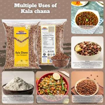 Rani Kala Chana (Desi Chickpeas Chana with skin) 32oz (2lbs) 908g ~ All Natural | Gluten Friendly | NON-GMO | Kosher | Vegan | Indian Origin
