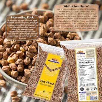 Rani Kala Chana (Desi Chickpeas Chana with skin) 32oz (2lbs) 908g ~ All Natural | Gluten Friendly | NON-GMO | Kosher | Vegan | Indian Origin
