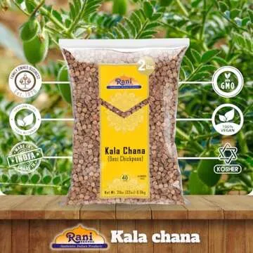 Rani Kala Chana (Desi Chickpeas Chana with skin) 32oz (2lbs) 908g ~ All Natural | Gluten Friendly | NON-GMO | Kosher | Vegan | Indian Origin