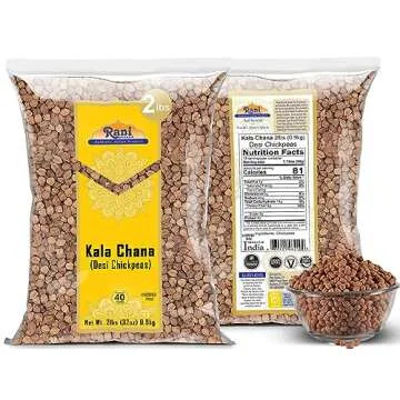 Rani Kala Chana (Desi Chickpeas Chana with skin) 32oz (2lbs) 908g ~ All Natural | Gluten Friendly | NON-GMO | Kosher | Vegan | Indian Origin