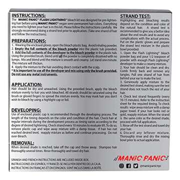 MANIC PANIC Flash Lightning Super Strength Bleach Kit - 40 Volume Developer + Bleach Powder - Hair L...