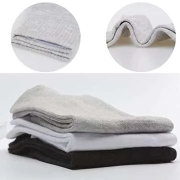 RICHBULL 10 Pairs Thin Crew Socks for Men & Women, Breathable Casual Athletic Ankle Socks (White)