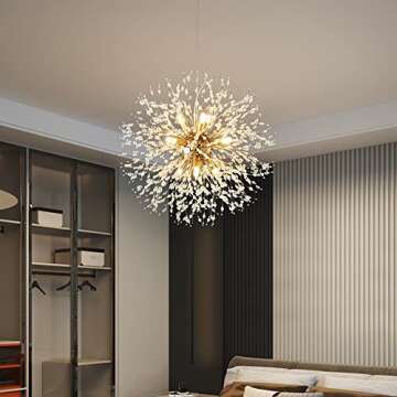 Stunning Gold Firework Crystal Chandelier for Modern Homes