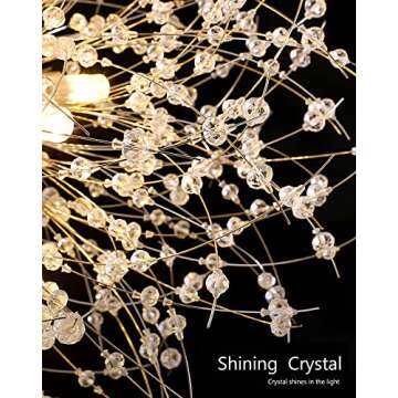Stunning Gold Firework Crystal Chandelier for Modern Homes