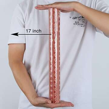 Aimyoo Kraft Christmas Wrapping Paper Jumbo Roll, Red Stripe Reindeer Snowflakes Design, Xmas Gift Wrap Paper 17 inch x 32 ft