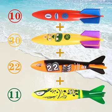 Summer Pool Diving Toys for Kids, Fun Swimming Pool Games Sinking Toy Set, Underwater Diving Gifts with Storage Bag Include Torpedo Gems Shark Diving Rings Sea Animals for Boys Girls (24 Pack)