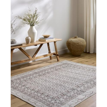 Livabliss x Our PNW Home Rainier Cottage Border Washable Area Rug - 10' x 14' in Tan