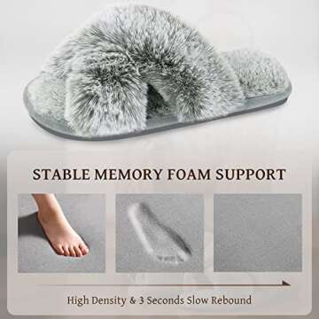 Cozy Women’s Cross Band Slippers - Fluffy Indoor Shoes