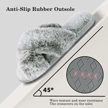Cozy Women’s Cross Band Slippers - Fluffy Indoor Shoes