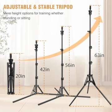 mcwdoit 63In Wig Stand Tripod, Upgraded Adjustable Mannequin Head Stand Metal Holder for Mannequin H...
