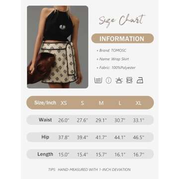 Tomosc Wrap Skirt for Women Casual Mini Skirt Knot Side Elastic Waist Bodycon Flowy Print Shorts (11W-Beige-L)