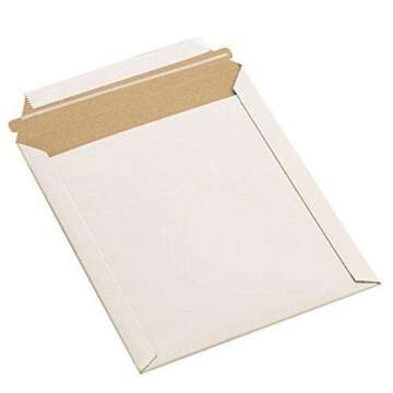 100-12.75x15 RIGID PHOTO MAILERS ENVELOPES FLATS BY VALUEMAILERS