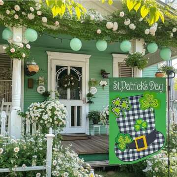 Vigor Home St. Patrick's Day 3D Garden Flag Blackout Double Sided 12×18 Inch,Saint Patricks Green L...