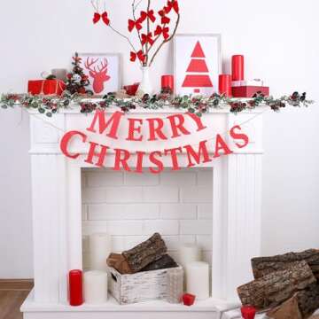 LOHASBEE 5FT Christmas Garland with Pine and Berries