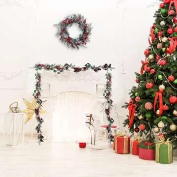LOHASBEE 5FT Christmas Garland with Pine and Berries