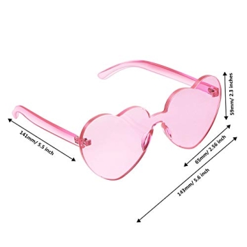 Maxdot Heart Shape Rimless Light Pink Sunglasses - Stylish!